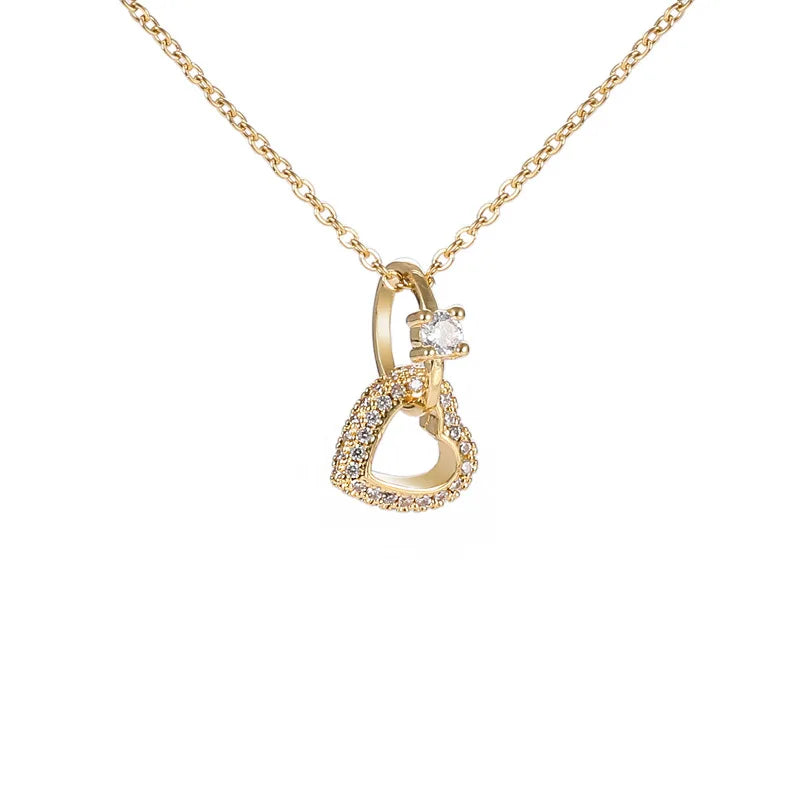 Collier LOVE en acier inoxydable pour femme, anneau en forme de cœur cadeau idéal ! ✨