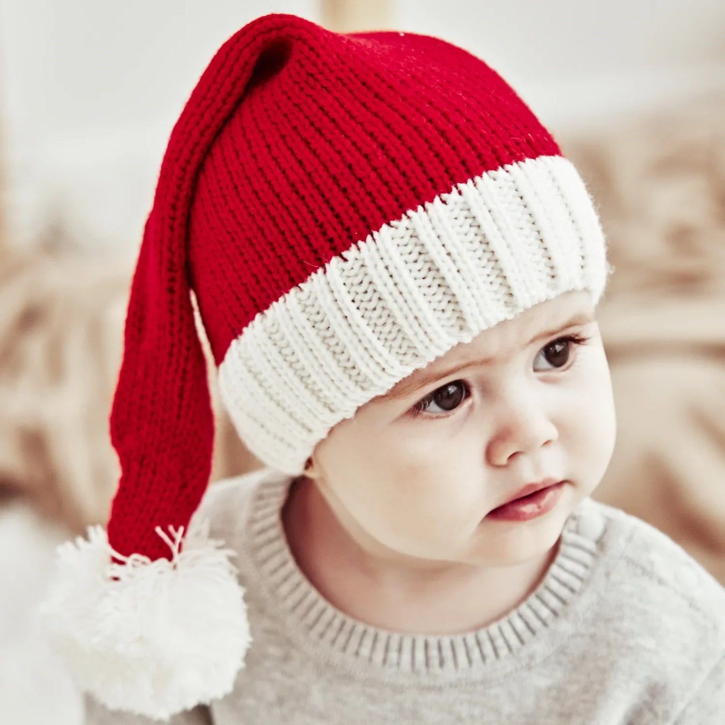 Bonnet de Noël 🎅 à pompons pour enfant et adulte
