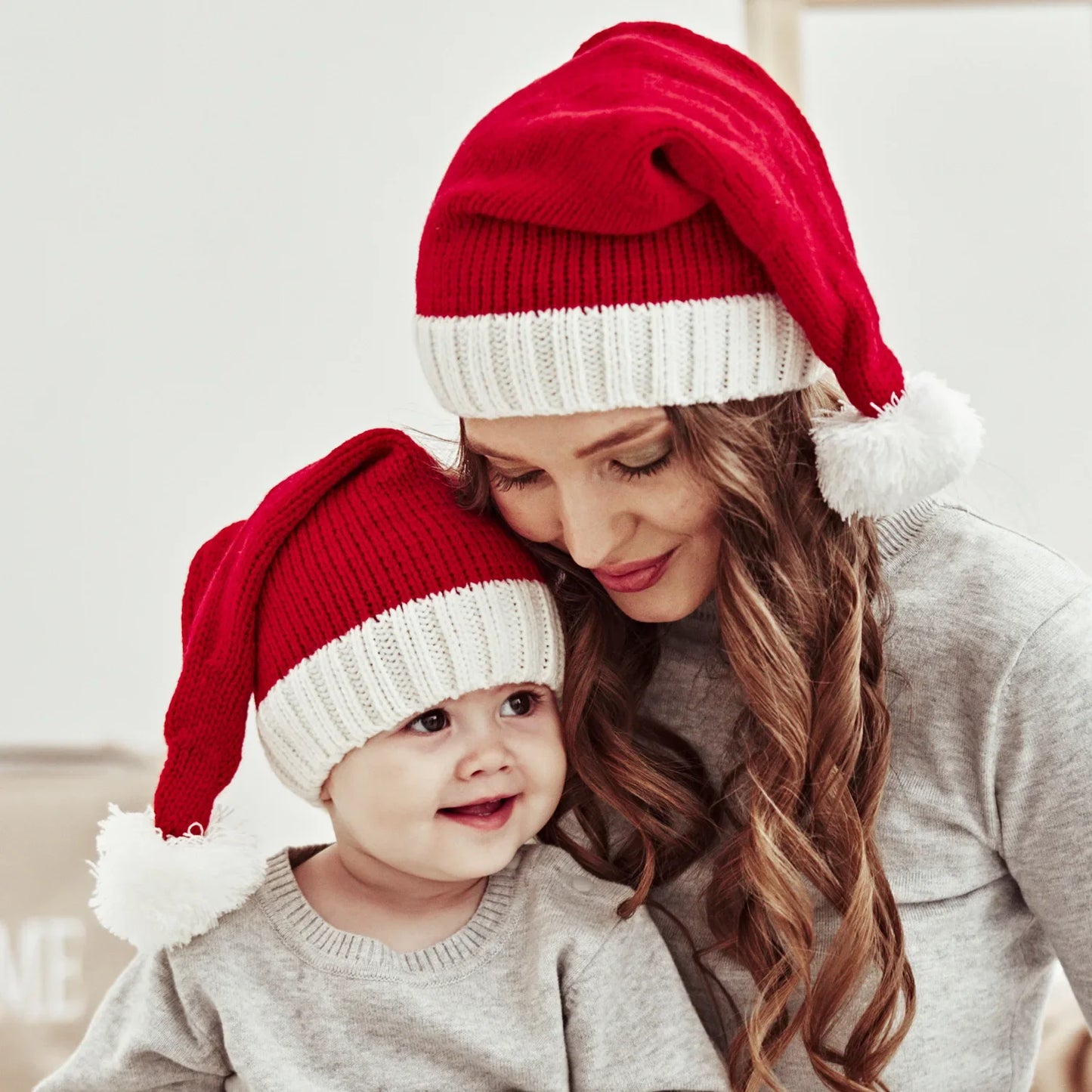 Bonnet de Noël 🎅 à pompons pour enfant et adulte